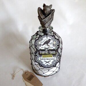 NEW 9.5” APOTHECARY VAMPIRE ASHES HALLOWEEN GLASS BOTTLE PROP ODDITY